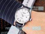 Cheapest Price Copy Longines White Dial Black Leather Strap Watch